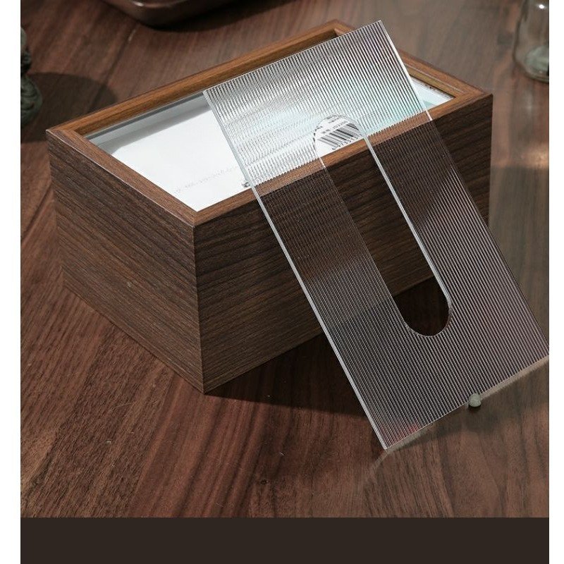 Walnut Colored Wooden Tissue Box - Image 5